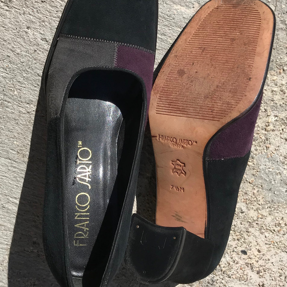 Franco Sarto suede patchwork square heels 7.5 - Picture 5 of 8
